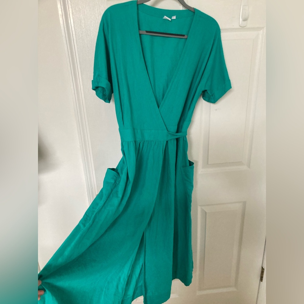 Gap teal wrap dress size 6